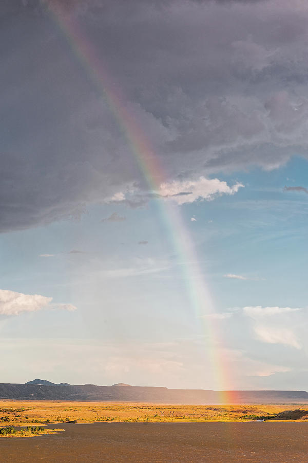 Rainbow Over Cochiti Lake - Rio Grande New Mexico Land of Enchantment Photograph by Silvio Ligutti