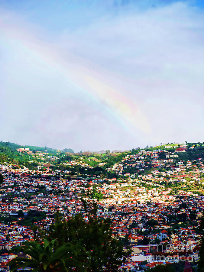 Rainbow over Funchal Photograph by Brenda Kean