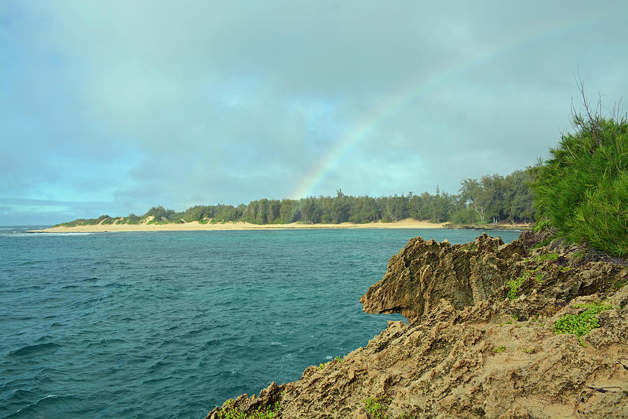 Rainbow Over Mahaulepu Beach Photograph by Bruce Gourley