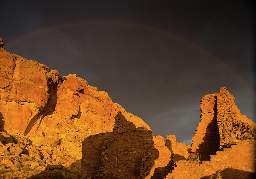 Rainbow over Pueblo Del Arroyo Photograph by Kunal Mehra