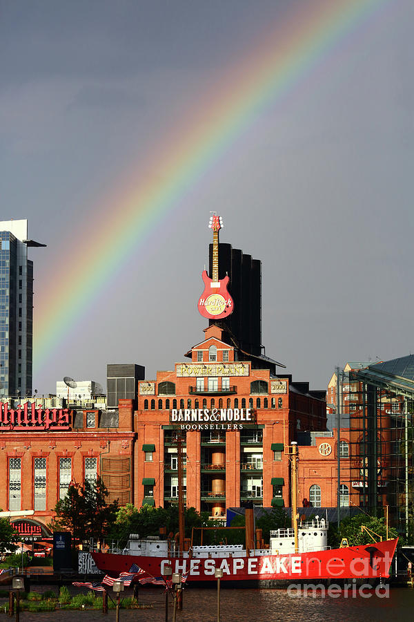 Rainbow over the Pratt Street Power Plant Baltimore Photograph by James Brunker