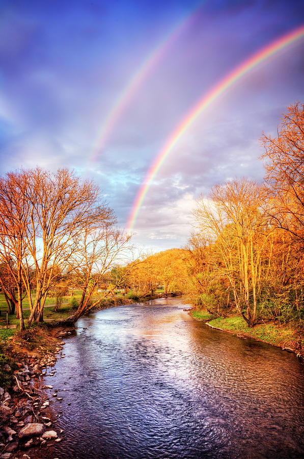 Rainbow Over the River II Photograph by Debra and Dave Vanderlaan