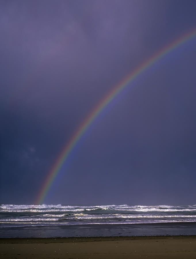 Rainbow over the Surf Photograph by Robert Potts