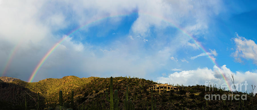 Rainbow Over Tucson Arizona Home Photograph by Billy Bateman