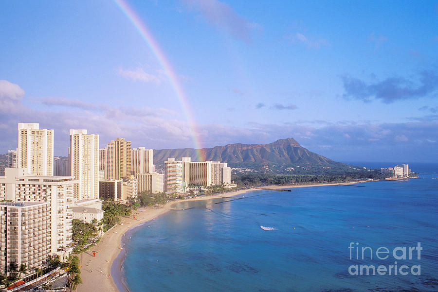 Rainbow Over Waikiki Photograph by William Waterfall - Printscapes