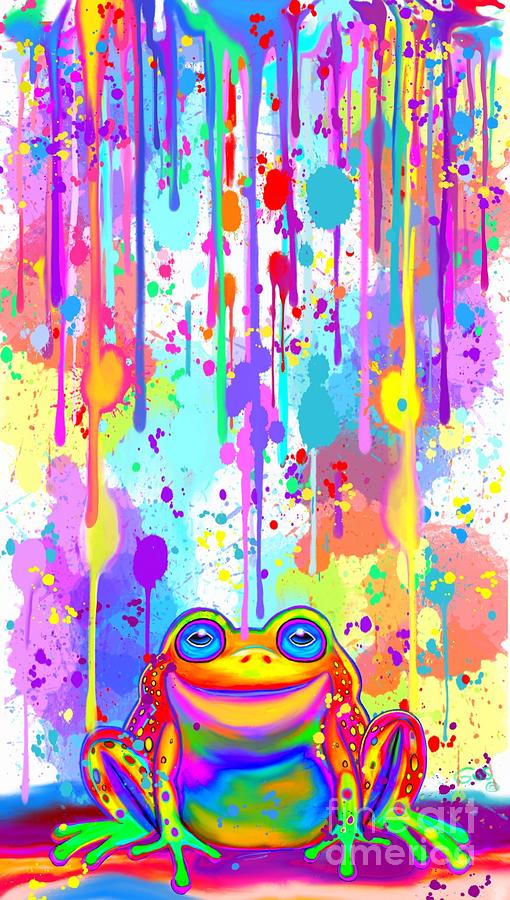Rainbow Painted Frog  Painting by Nick Gustafson