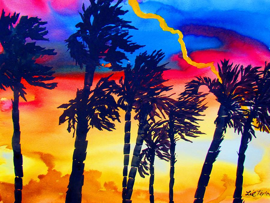 Rainbow Palms in Florida Painting by Lil Taylor