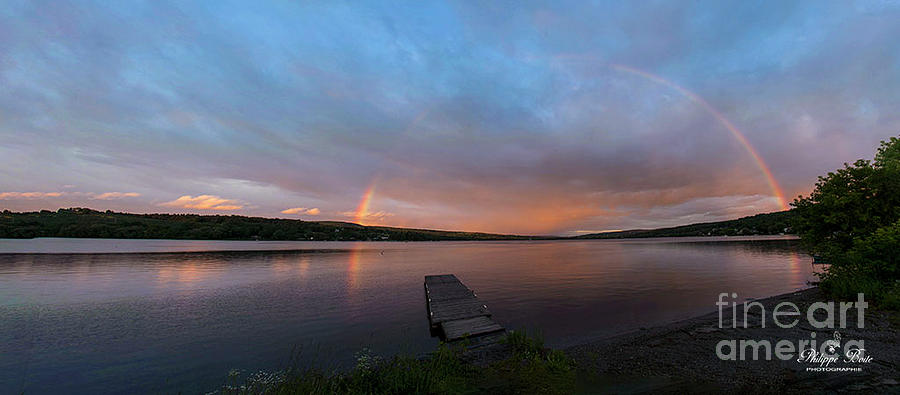 Rainbow Photograph - Rainbow panorama by Philippe Boite