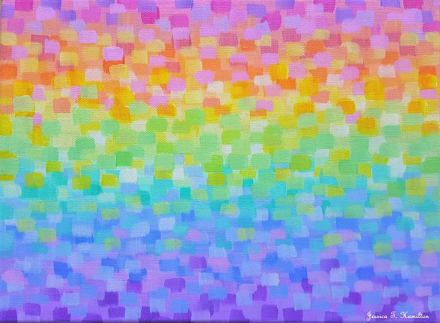 Rainbow Pixels Painting by Jessica T Hamilton