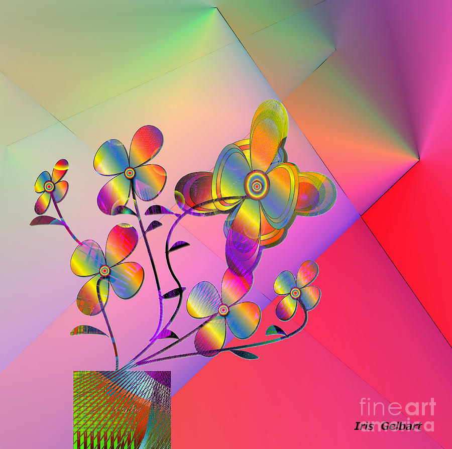 Rainbow plant Digital Art by Iris Gelbart