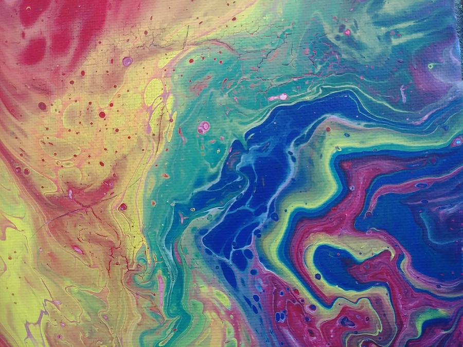 rainbow paint pour