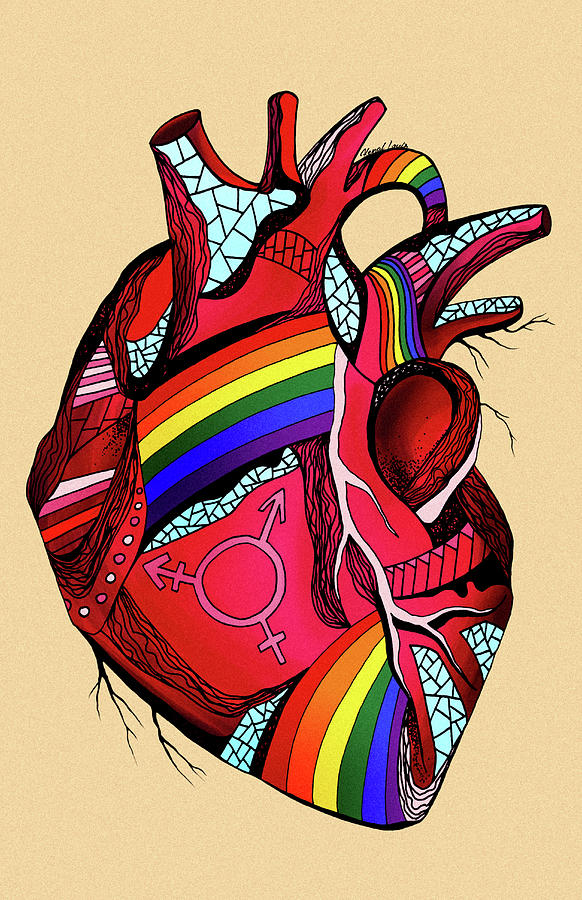 Rainbow Pride Heart Drawing by Kenal Louis