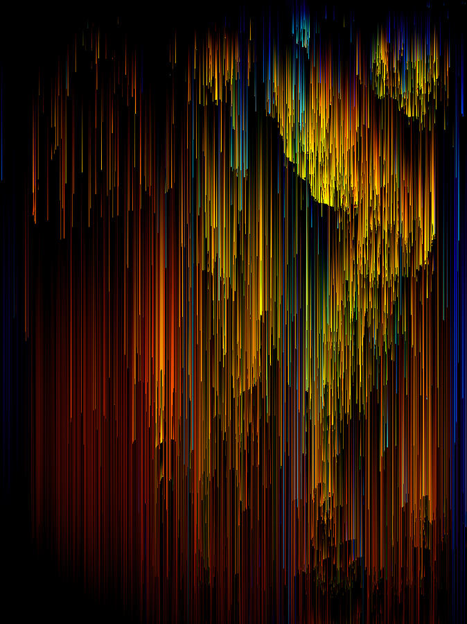 Rainbow Rain Glitches - Pixel Art Digital Art by Jennifer Walsh