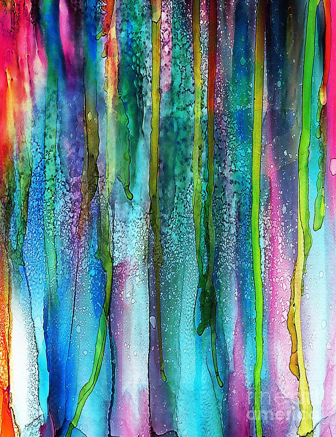 Rainbow Rain Painting by Klara Acel
