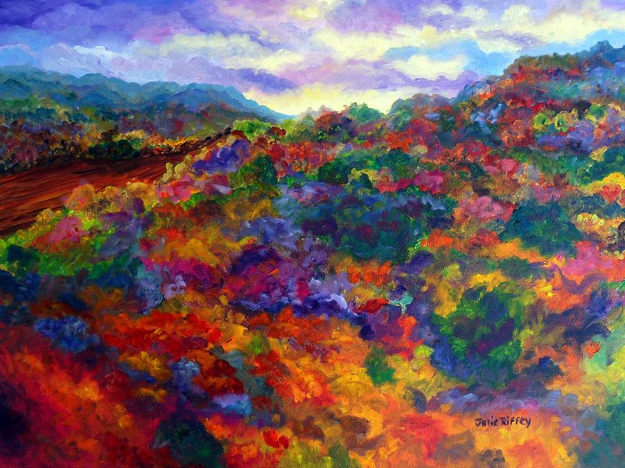 Rainbow Ridge - Colorful Landscape Painting by Julie Brugh Riffey