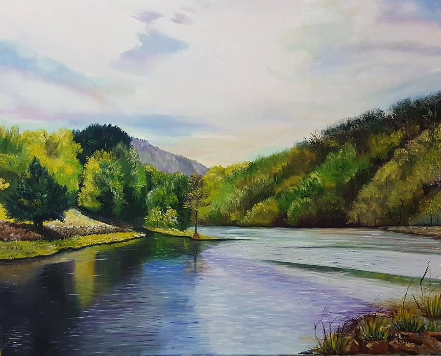 Rainbow River Bend Painting by Connie Rish
