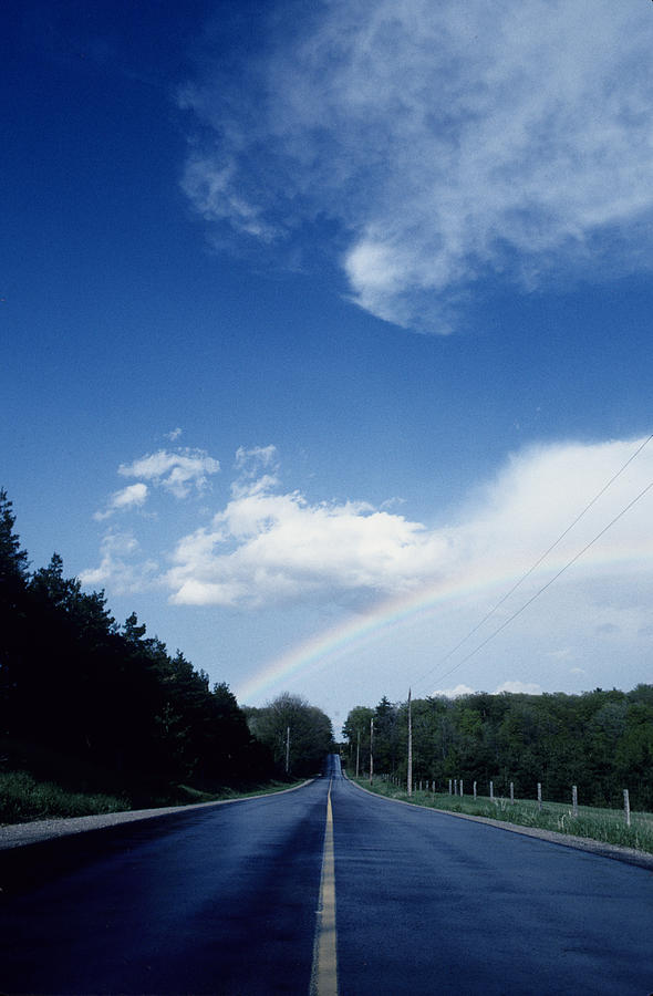 Rainbow Road Blue Sky Photograph by Steve Somerville