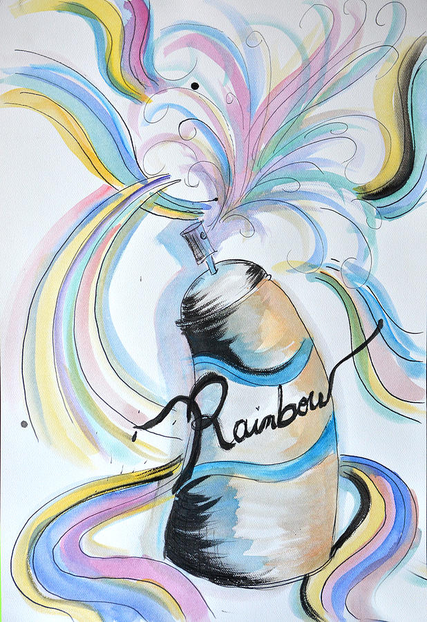 Can Mixed Media - Rainbow by Robin Lee