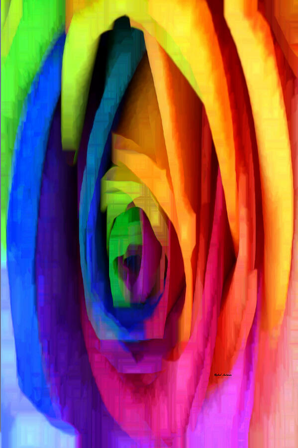 Rainbow Rose Digital Art by Rafael Salazar
