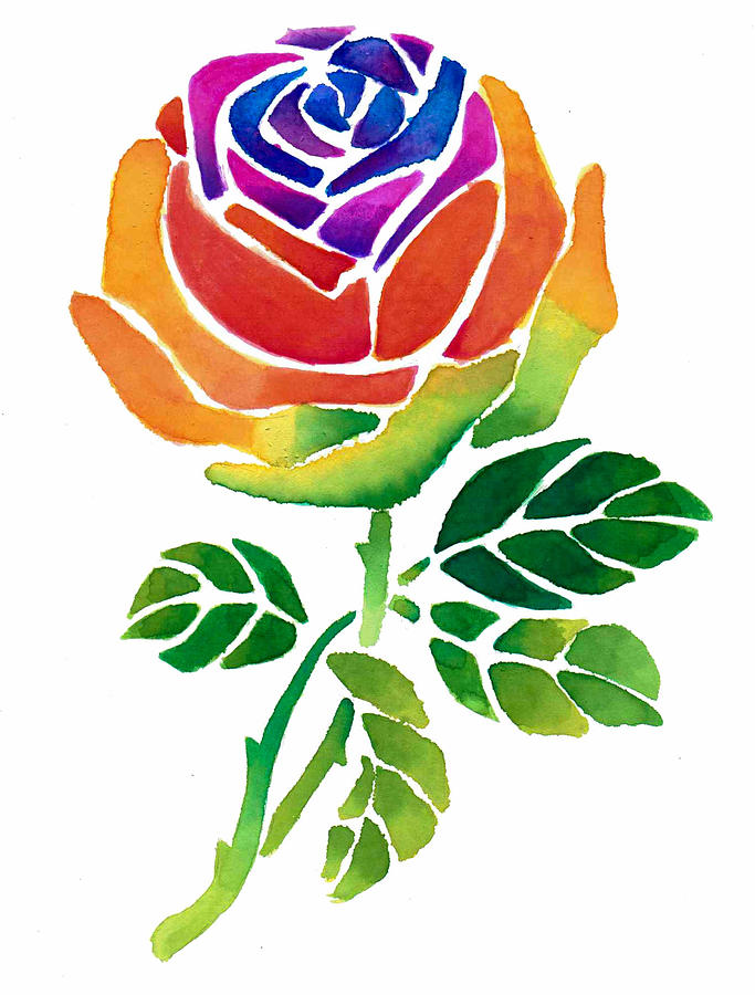 Rose Painting - Rainbow Rose by Sarah Krafft