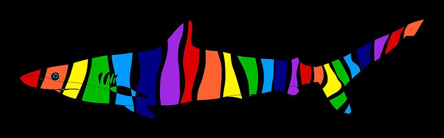 Rainbow Shark Digital Art by Piotr Dulski