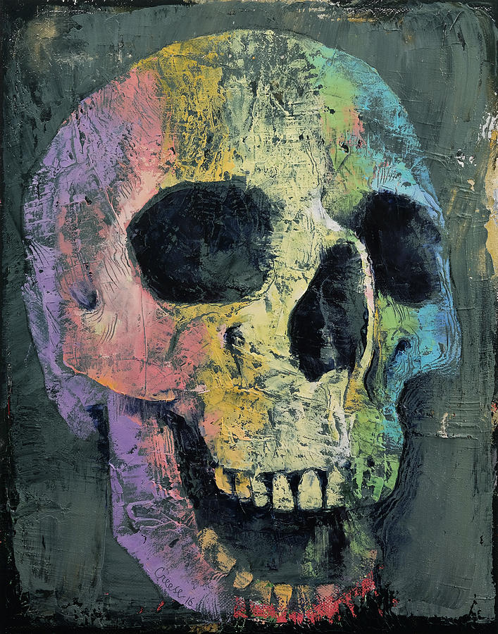 Skull Painting - Happy Skull by Michael Creese