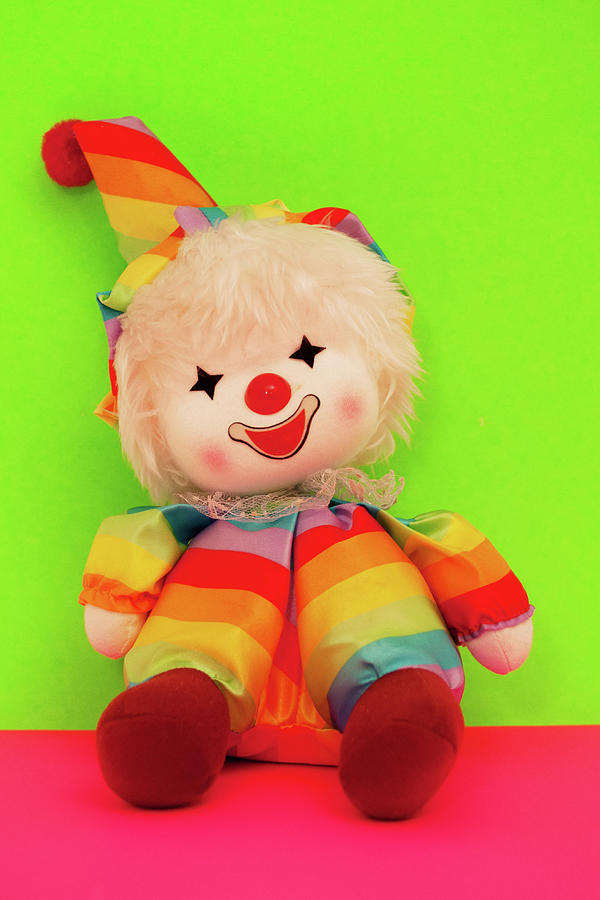Rainbow Smiling Clown Doll Photograph