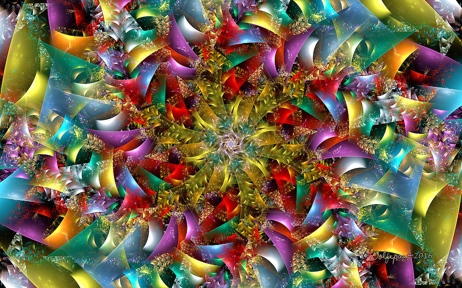 Rainbow Sparkles Pinwheel Digital Art by Peggi Wolfe
