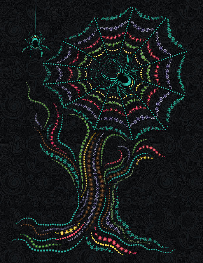 Rainbow Spider Tree Digital Art by Serena King