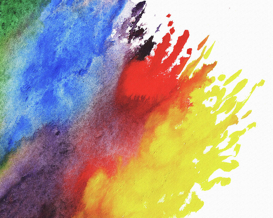 Rainbow Splash Of Watercolor Painting