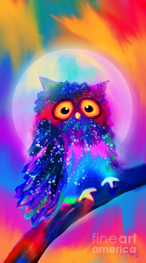 Rainbow Spotted Owl Digital Art by Nick Gustafson