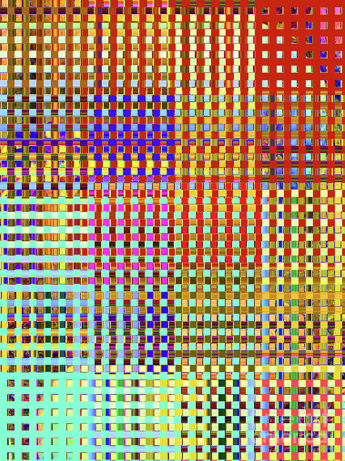 Rainbow Squared Tapestry Digital Art by Ann Johndro-Collins