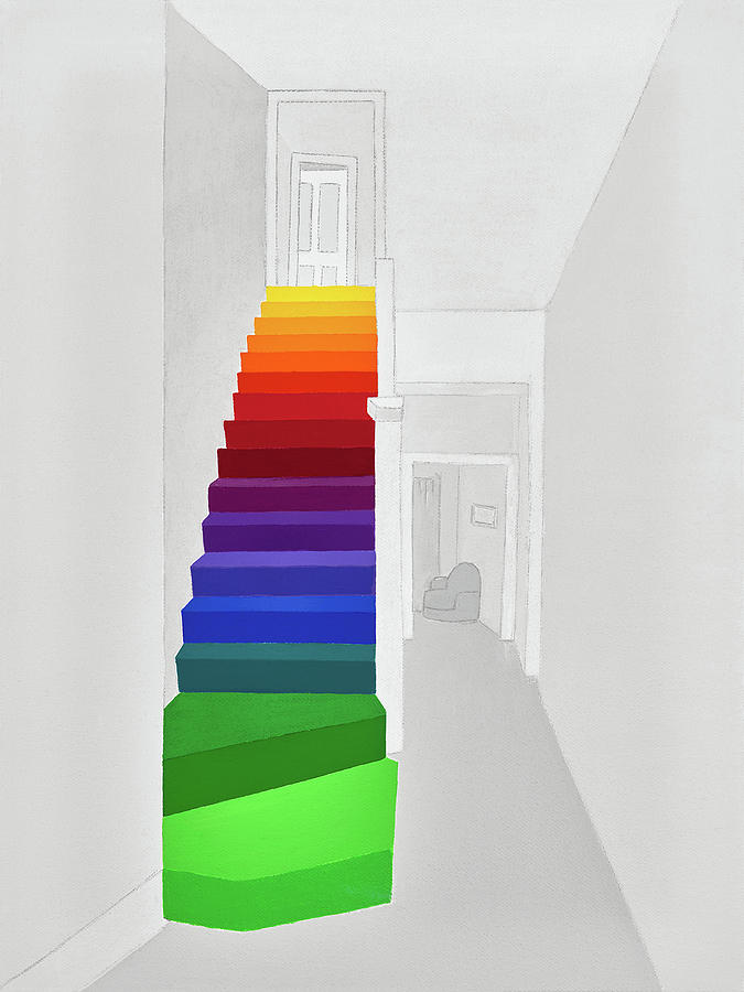 Rainbow Painting - Rainbow Stairway by Michael Jernegan