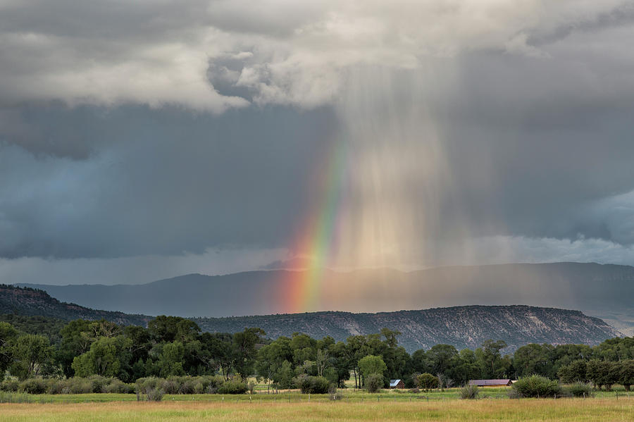 Rainbow Storm Over Log Hill Photograph by Denise Bush
