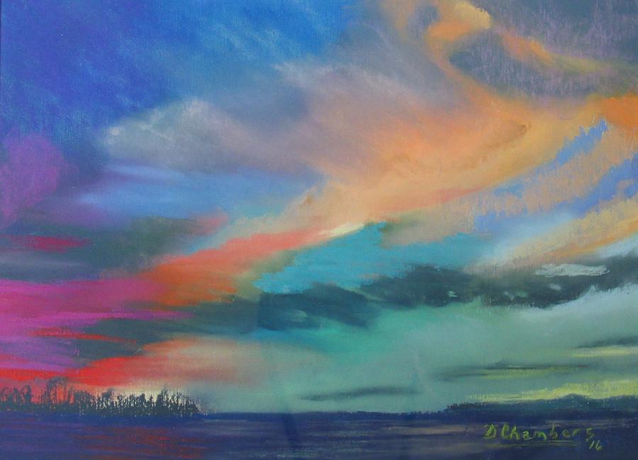Rainbow Sunset Painting by Donna Chambers