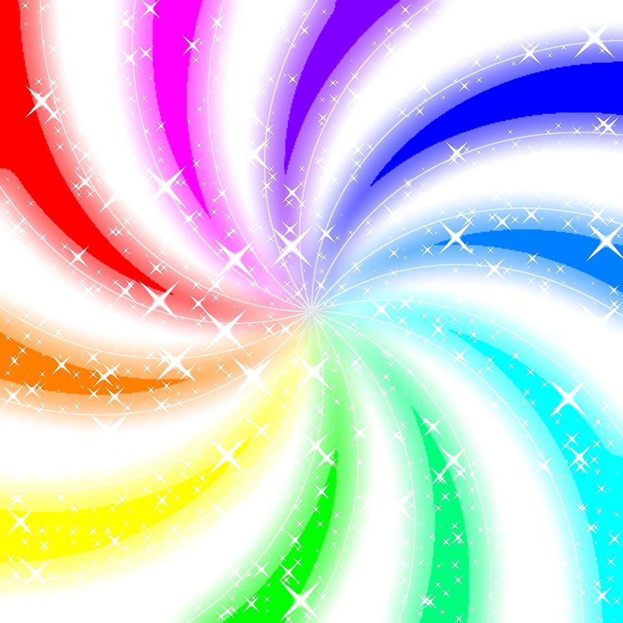 Rainbow swirl glowing Digital Art by Miroslav Nemecek