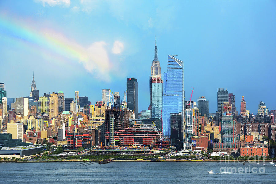 Hudson River Photograph - Rainbow Tease NYC by Regina Geoghan