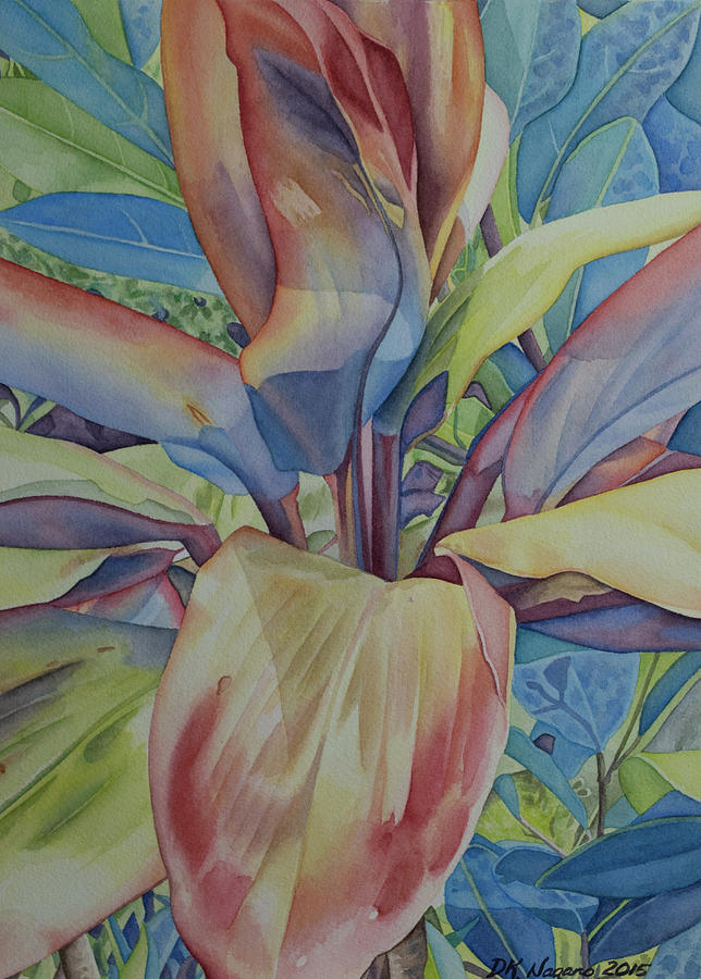 Tropical Ti Leaf  Painting by DK Nagano
