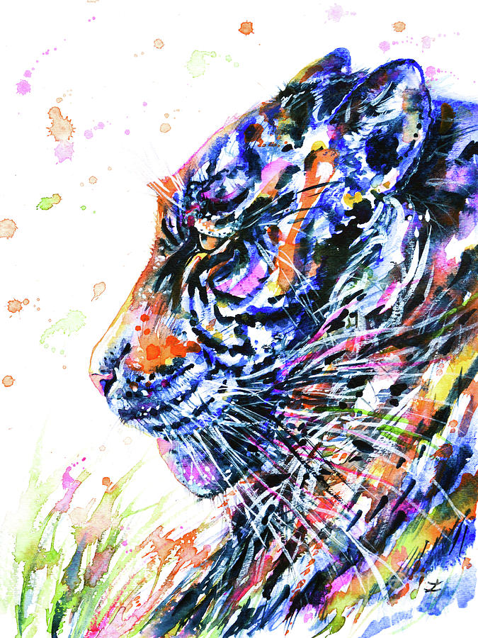 watercolor rainbow tiger