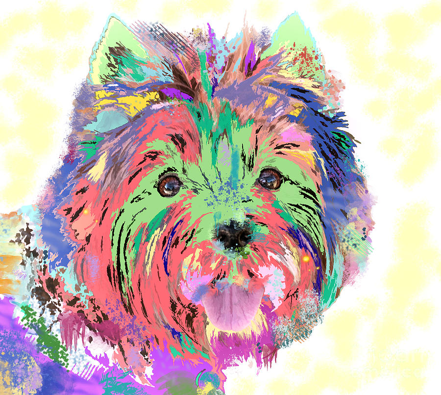 Rainbow Toto . Colorful Dog Painting by Renee Trenholm
