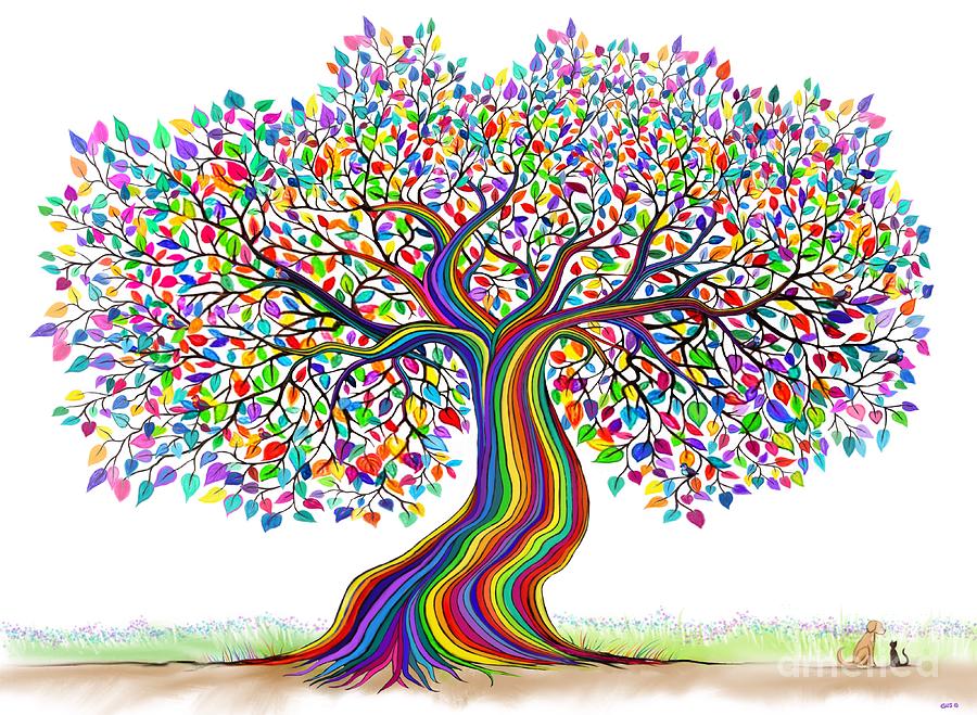 Rainbow Tree Friends  Digital Art by Nick Gustafson