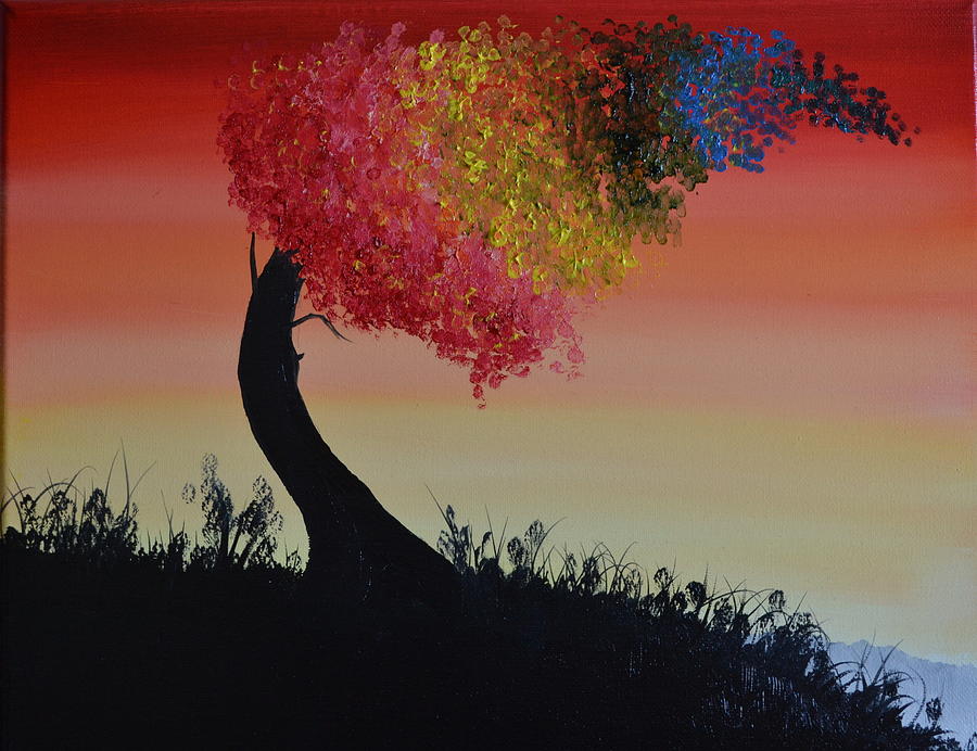 Rainbow Tree Painting by Martin Schmidt