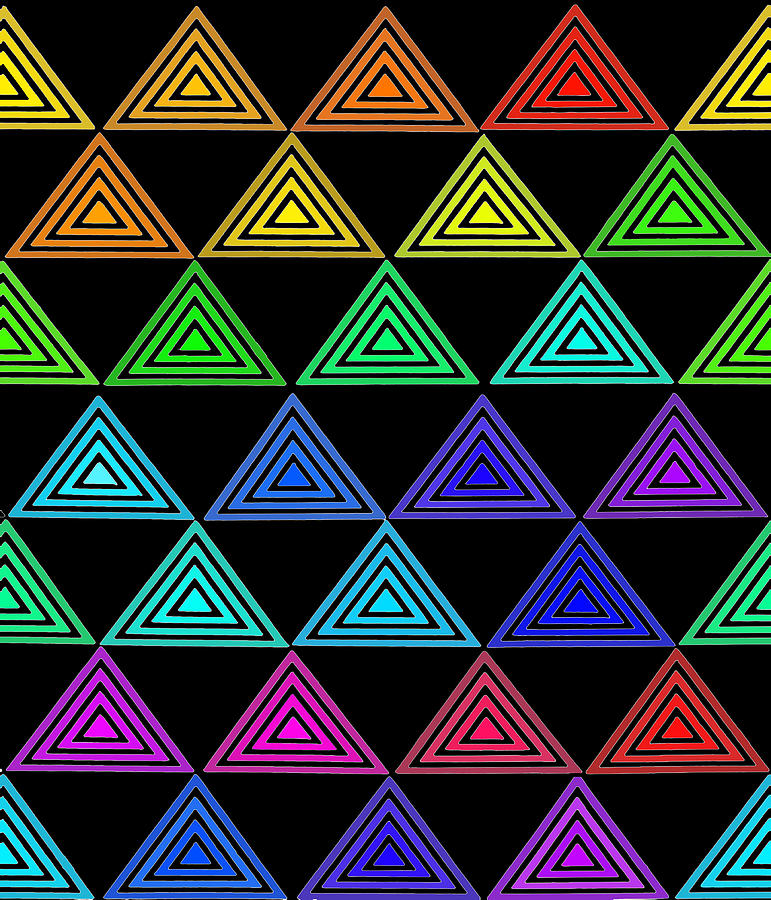 Rainbow Triangles Digital Art by Vagabond Folk Art - Virginia Vivier