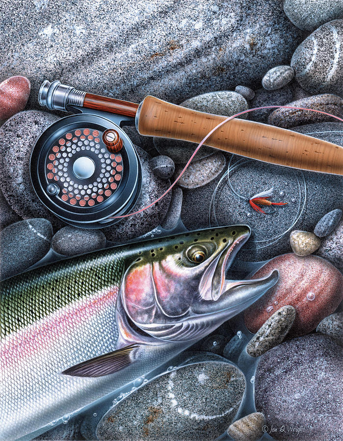 Rainbow Trout Painting by JQ Licensing