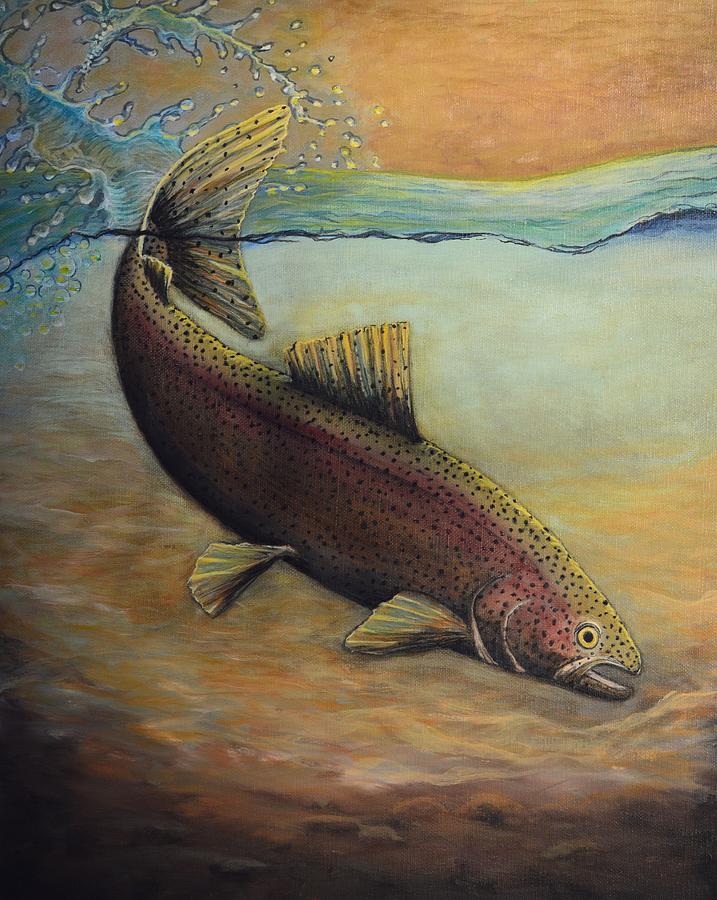 Fish Painting - Rainbow Trout by Kimberly Benedict