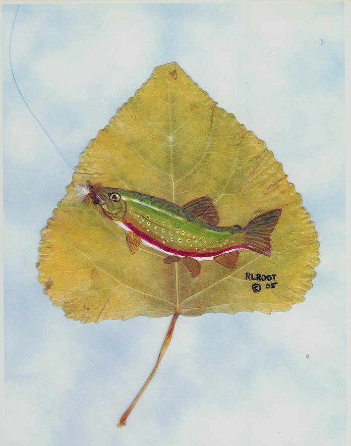 Rainbow Trout on fly Painting by Ralph Root