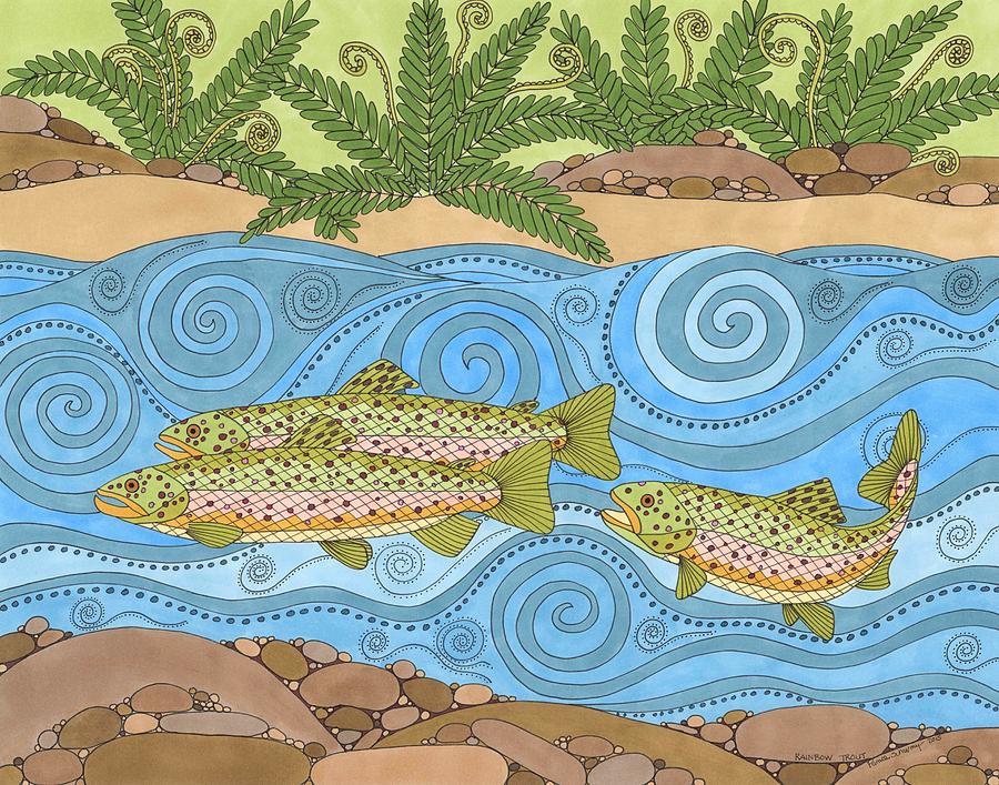 Rainbow Trout Drawing by Pamela Schiermeyer