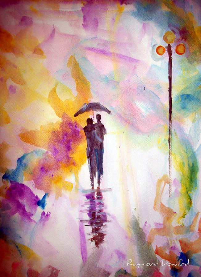 Rainbow Walk of Love Painting by Raymond Doward