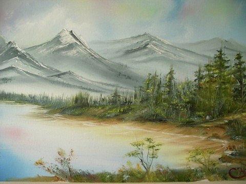 Mountain Painting - Rainbow Waters by Chuck Bell