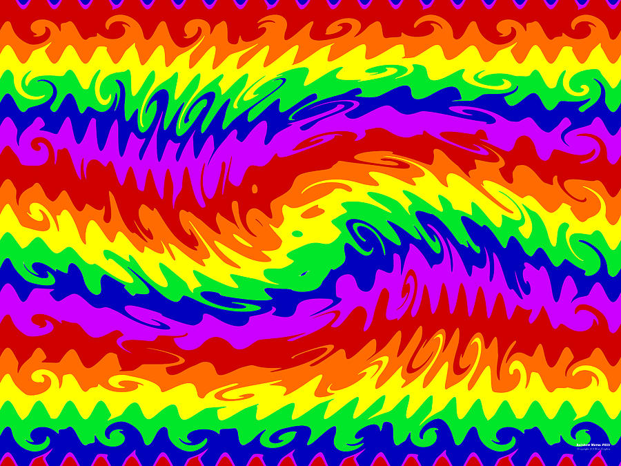 Rainbow Waves #855 Digital Art by Brian Gryphon